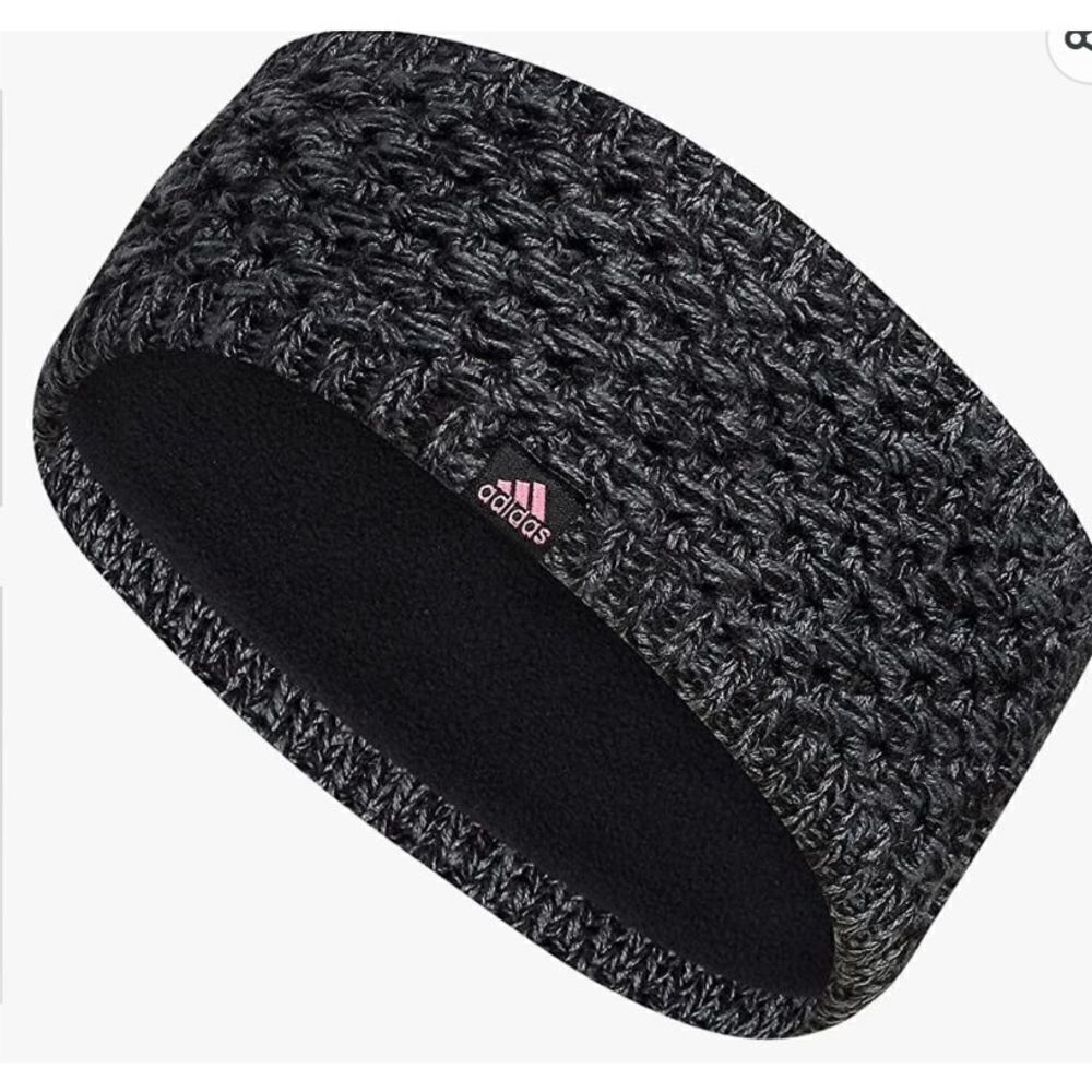 Adidas Women’s Crestline Textured Knit Headband  With Soft Fleece Lining Black